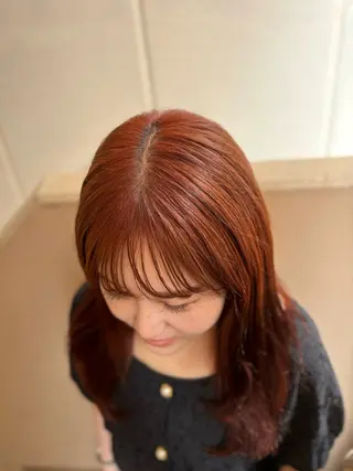 ミディアム カラー 髪質改善/縮毛矯正 /美髪カラー/こてのヘアスタイル