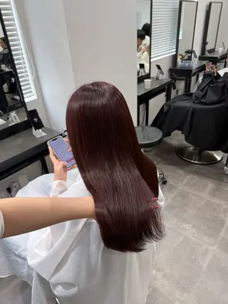 ロング カラー ヘアアレンジ 💗暖色特化ピンク/ 赤髪💗HARUNAのヘアスタイル