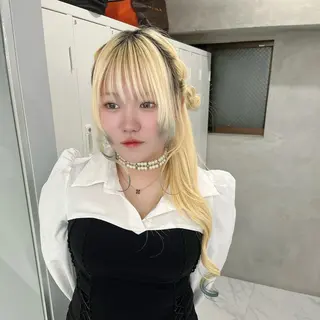 ロング ヘアアレンジ りおな/エクステ /ハイトーンカラーのヘアスタイル
