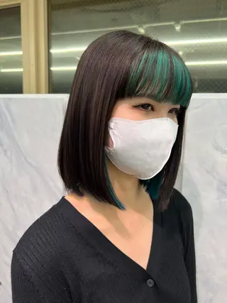 ミディアム ハイトーン&髪質改善 &韓国エクステ🤎のヘアスタイル