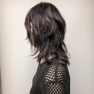 ミディアム パーマ 美髪/デザイン /　湯本　哲也のヘアスタイル