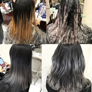 セミロング カラー ササ キのヘアスタイル