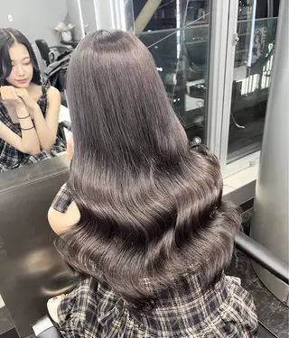 ロング カラー ヘアアレンジ 韓国ヘア🖤/透明感 shihoのヘアスタイル