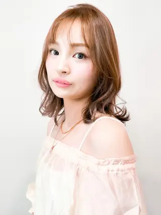 ミディアム miho 🫧sheerカラーのヘアスタイル