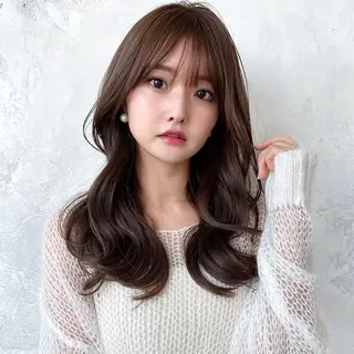 セミロング カラー 顔周り/くびれヘア 韓国ヘア💕風間るなのヘアスタイル
