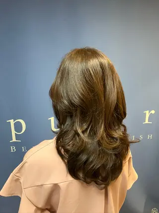 ロング カラー パーマ 髪質改善 pulirのヘアスタイル