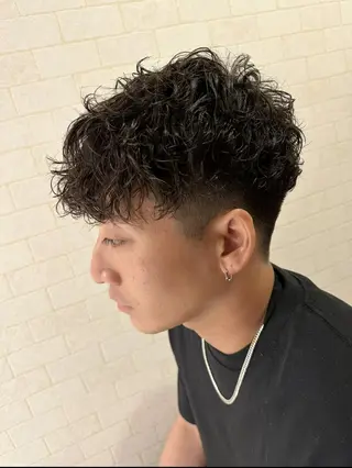 ショート パーマ ヘアアレンジ メンズ 💈メンズ特化 美容師サキ💈のヘアスタイル