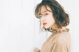 ショート カラー パーマ ヘアアレンジ 【全席個室サロン】 NUMBER 天王寺のヘアスタイル