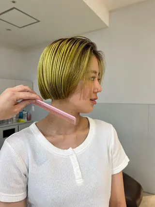 ショート カラー レイヤー専門家 ダブルカラー修のヘアスタイル