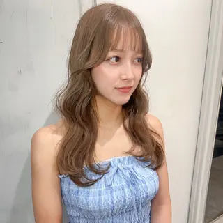 セミロング 韓国レイヤー/顔周り /縮毛矯正/羽田航のヘアスタイル