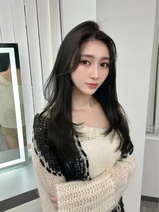 セミロング カラー LANDS所属・nanaka 🤍韓国ワンホンヘアのヘアスタイル