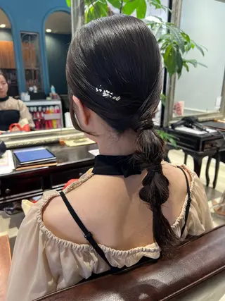 ロング ヘアアレンジ 韓国風レイヤー ∕ 大隣 里桜のヘアスタイル