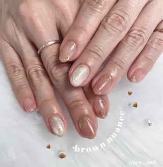 ネイル あゆ🎀/ワンホンネ イル/痛ネイルのネイルデザイン