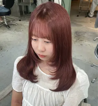 ロング カラー 暖色/まろベージュ/ シカタユウカのヘアスタイル