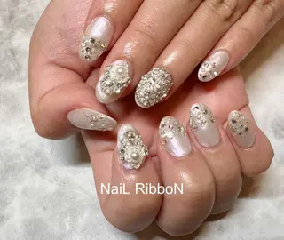 ネイル ネイルリボン 笠井のネイルデザイン