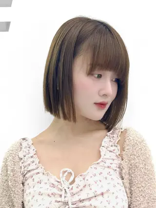 ショート カラー ヘアアレンジ 盛れる韓国ボブ🤍 縮毛矯正🤍ひかりのヘアスタイル