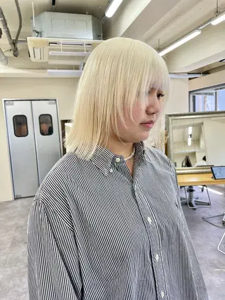 ミディアム カラー EGO所属・ブリーチカラー💖 rukaのヘアスタイル