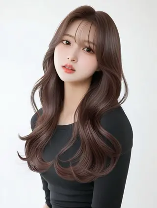 ロング 透明感カラー × ハイトーン さきのヘアスタイル