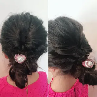 セミロング ヘアアレンジ キッズ 仲矢 あゆ美のヘアスタイル