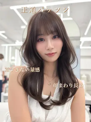 ロング カラー 顔まわりの神様✨ 透明感カラー藤嶋秀幸のヘアスタイル