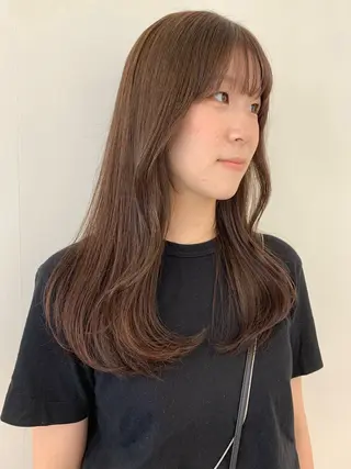 ロング カラー moeka レイヤー /艶カラー/韓国のヘアスタイル