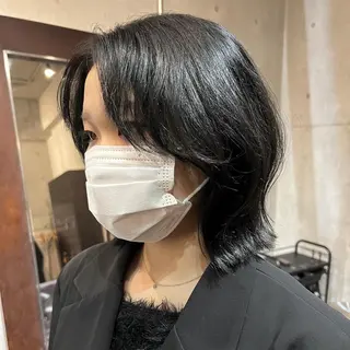 ミディアム カラー MARU レイヤー/パーマのヘアスタイル