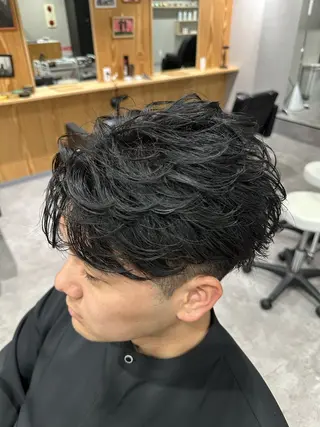 ミディアム パーマ ヘアアレンジ メンズ Mens Salon Gray by NYNY所属・メンズ特化美容師 コーショーのヘアスタイル
