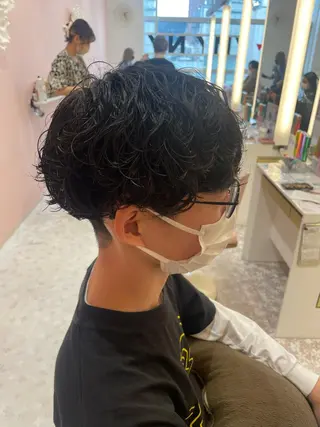 パーマ メンズ ボブ/透明感カラー /nicoのヘアスタイル