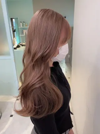 セミロング カラー 🥞ベージュ系カラー 【すずきりほ】🥞のヘアスタイル