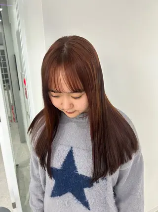 ロング カラー 愛結 暖色カラー🎀🩰のヘアスタイル