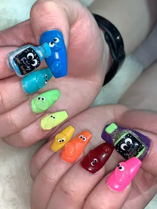 ネイル NES NAIL所属・さゆり￤推しキャラ ￤ロングネイル🩷のネイルデザイン