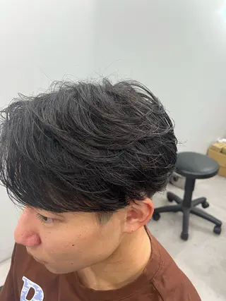 パーマ メンズ スパイキーショート シャドウパーマ　田中のヘアスタイル