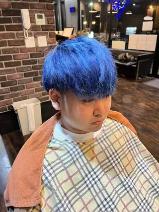 ショート カラー メンズ 夜に通える 理容室山崎健立のヘアスタイル