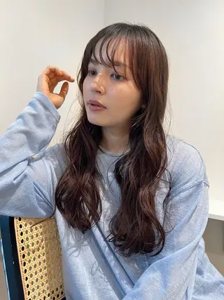 ロング パーマ pu+on. nailworks所属・fuyumi / ニュアンスネイルのネイルデザイン