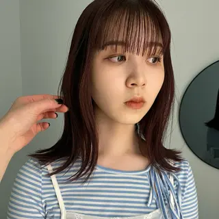 ミディアム 梅田/ボブ/デザイン カラー/sen🩶のヘアスタイル