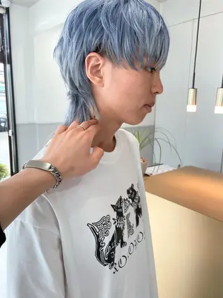 セミロング カラー メンズ 寺島 理菜のヘアスタイル