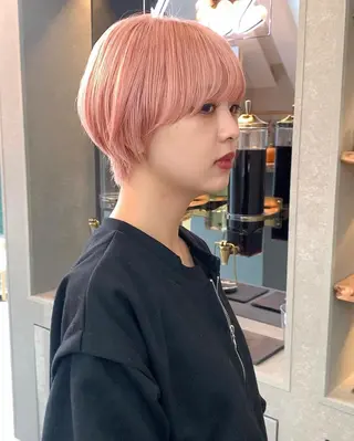 ショート カラー ボブ×縮毛矯正× 髪質改善/三ツ木一生のヘアスタイル