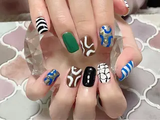 ネイル 痛ネイル/ワンホン/ フィルイン/長さだしのネイルデザイン