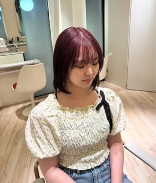 ミディアム カラー ParveMix 岡本えりかのヘアスタイル