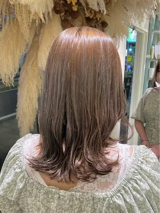 セミロング カラー 透明感カラー/韓国 ヘア🩶yuri🩵のヘアスタイル