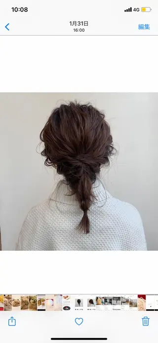 ミディアム カラー ヘアアレンジ 顔周りカット/アレン ジ/カラー小野寺紗良のヘアスタイル