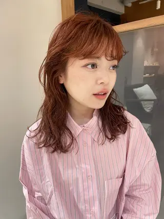 ミディアム カラー mei｜顔まわり ×透明感カラーのヘアスタイル