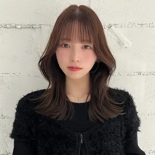 セミロング カラー 阿部 瑠斗のヘアスタイル