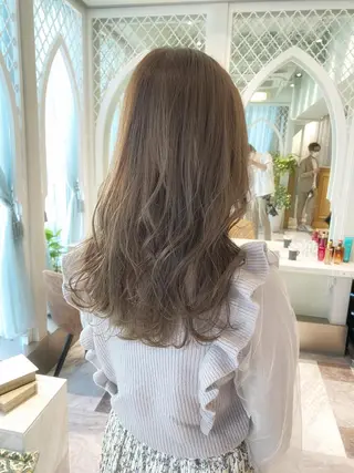 セミロング ブリーチなしダブル カラー縮毛矯正　下野のヘアスタイル