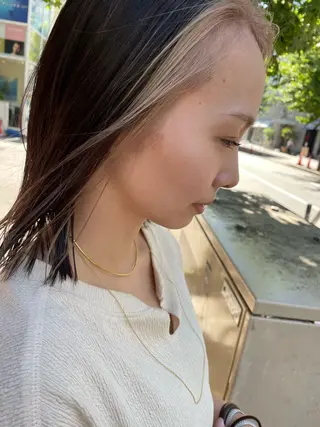 ミディアム カラー 大川 美優のヘアスタイル