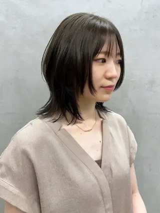 ミディアム カラー ﾔﾏﾅｶ ﾘﾘｶ🫐 寒色系ｶﾗｰ🫐のヘアスタイル