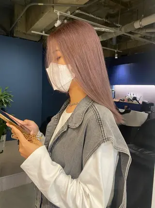 ミディアム カラー ハイトーン/メンズ/ ボブ RINのヘアスタイル