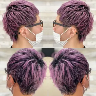 ショート カラー メンズ "PEPPU "所属・派手髪、ハイトーン ショートヘアShinのヘアスタイル