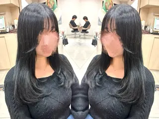 セミロング カラー ゆるふわパーマ🌼 アレンジ🌼リョウカのヘアスタイル