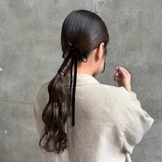 セミロング ヘアアレンジ 🍓☘️有村萌依 /京都駅👩🏻のヘアスタイル